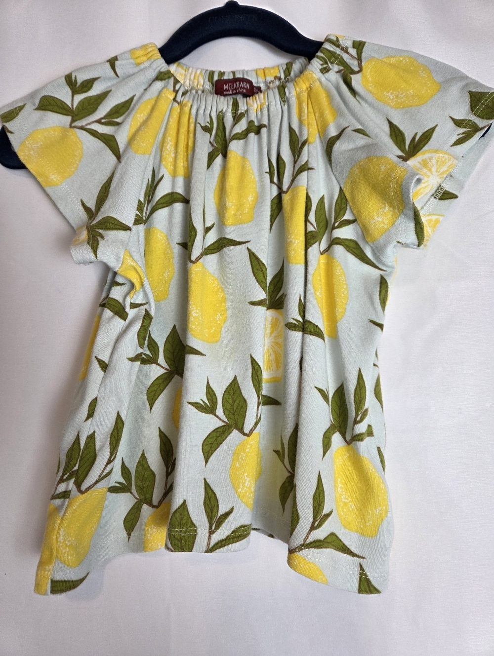 Milkbarn Lemon Flutter Sleeve Tunic Dress